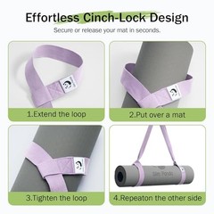 Yoga Mat Straps for Carrying, Adjustable Yoga Mat 72 inches Milky White