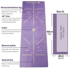 GOLDEN® Yoga Mat Non Slip Rubber XL Large 4mm Thickness 183cm Length Align