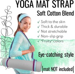 TECEUM Yoga Mat Strap – Adjustable Mat Holder Sling – 64 IN, Mixed Blueberry