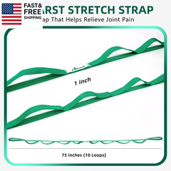 Stretching Strap Yoga Straps for Physical Therapy, 10 Loops Non-Elastic Stretch