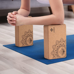 Overmont Cork Yoga Blocks 2 Pack with 8Ft Strap Natural Cork Bricks | High Densi