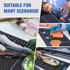 33″ Non-Slip Fish Fillet Mat with Storage Bag, Portable & Durable Fish Cleani…