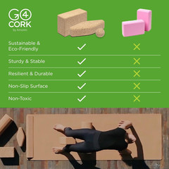 Cork Yoga Egg Block – Oval | 11 x 4 x 3″ | Unique Shape for Comfort Grip | Non-T