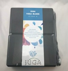 2PC Iuga Yoga Block 3″ x 6″ x 9″ with Metal D Ring Yoga Strap Gray New R34A
