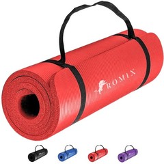 ROMIX Yoga Mat Thick 2/5 Inch (10mm), 72″L x 24″W 180 x 60 x 1 CM, Red