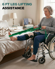 Stretching Strap with Loops & Leg Lifter, Non-Elastic Pt-Style Physical Therapy