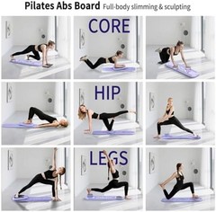 Pilates Board, Foldable Pilates Reformer Set for Home Workout with Timer, 6-In-1