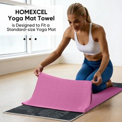 HOMEXCEL Hot Yoga Towels 2 Pack, (26.5″ x 72″) 26.5 x 72 Inch, Blue/Pink