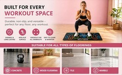 Non-Slip Squat Mat with Foot Position with Number & Color-Coded, 31.5” X