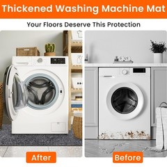 9mm Thickened Under Washing Machine Mat 63″ L x 36″ W Shock Absorbing Noise R…