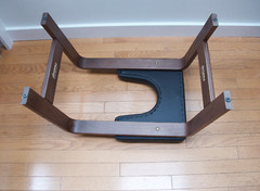 Feetup Feet Up Yoga Inversion Headstand Trainer Stand Bench-Black w/ Brown Wood
