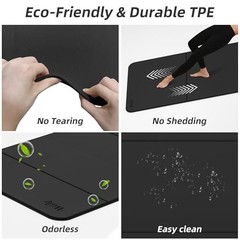 Foldable Yoga Excercise Mat 71″L x 24″W, Odourless Light Weight 75″Lx32″W Black