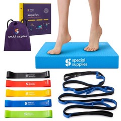 Balance Board and Yoga Strap Set with Exercise Bands for Stretching, Stabilit…