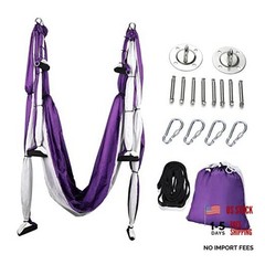 Aerial Yoga Swing Sling Strong Yoga Hammock Kit Set Trapeze Inversion Purple