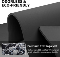 Hatha Yoga Extra Long TPE Yoga Mat 79″ X 40″ X 1/2″ Thick Non-Slip Exercise Mat