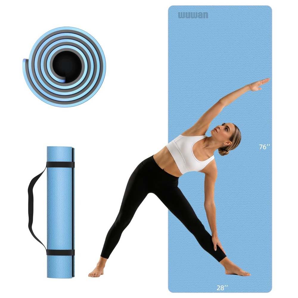 Extra Long Yoga Mat for Tall Men & Women, 10mm Thick 76x28in Non Slip TPE Exe…