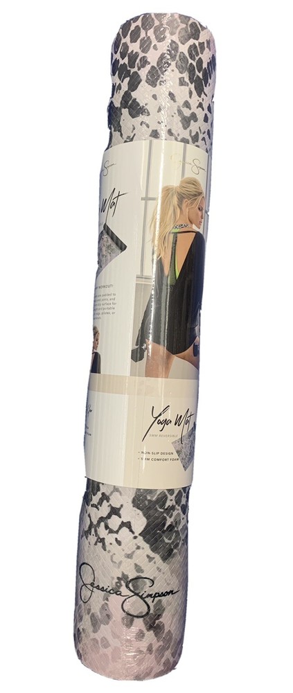 Jessica Simpson Yoga Mat 5MM Reversible Comfort Foam with Non-Slip Design.