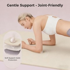 72″ x 24″ TPE Yoga Mat Non Slip, 1/4 Inch (6mm) Exercise Mat for Oat White