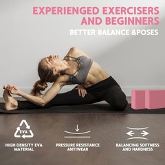Supportive EVA Foam Yoga Blocks – Non-Slip Design for Deepening Stretches 2-Pack