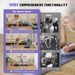 Portable Pilates Reformer Board Foldable Core Ab Trainer Home Gym – New purple