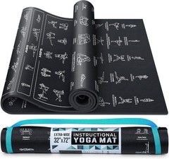 Illustrated Yoga Mat with 75 Poses + Exercises