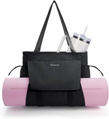 Yoga Mat Bag Tote Yoga Gym Bags For Women Men with Waterproof Wet Pocket & Ho…