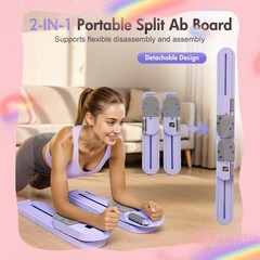 6-IN-1 Pilates Board Portable Split Ab Board LCD Display for Full-Body Exercise