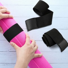 Honoson 4 Pcs Nylon Yoga Mat Strap Stretchable 23 x 2 x 1.37 inches, Black