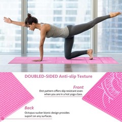 Foldable Yoga Mat for Women, Non Slip Exercise Mat for Home Gym, 5mm Travel Y…