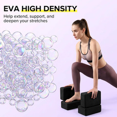 4 Pack Yoga Blocks 9 X 6 X 3 Inch Soft Eva Foam Lightweight Non Slip Yoga Props