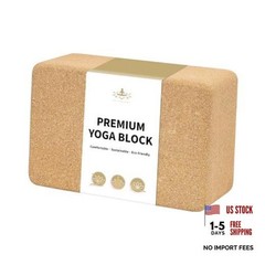 Cork Yoga Block – Natural Cork from Portugal – Premium Brick – 9″x6″x3″