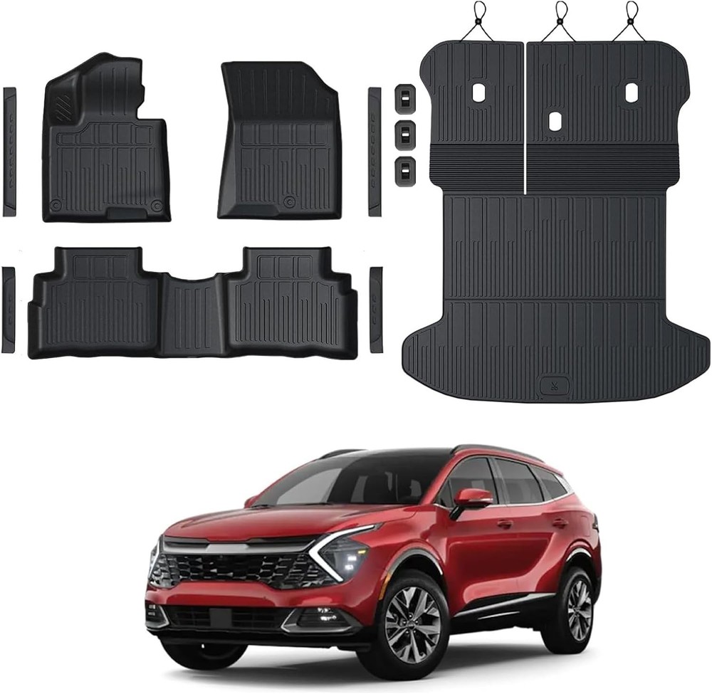 Floor Mats for 2023-2025 2026 Kia Sportage Gas, Full Coverage All Weather Flo…
