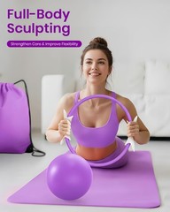 Fuelion Pilates Ring Set for Women, Home Workout Medium-Level2, Purple