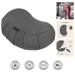 Eco-Friendly 17in Crescent Meditation Cushion – Customizable Buckwheat Support