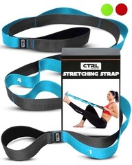 Non-Elastics Stretching Strap with Loops for Yoga, Physical Therapy & Flexibilit