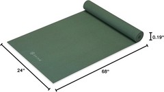 Gaiam Yoga Mat Premium Solid Thick Non Slip Exercise Fitness 5mm 24×68 Ivory