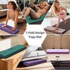 7-Fold Design Extra Thick Yoga Mat 72″L x 24″W x 0.47″,TPE Fitness Exercise M…