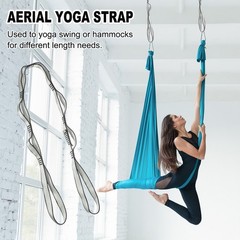 25KN Daisy Chain Yoga Extend Belt 1.1M, Climbing Straps for Exercise, Grey