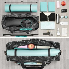 Yoga Mat Bag Carrier with 8-Pocket & Wet Pocket, Air Vent | Large Yoga Mat Ho…