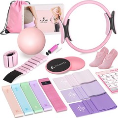 Pilates Kit 19PCS, Essentials for Women, Equipment Pink