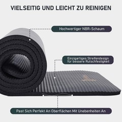Yoga Mat Thicker, NBR Yoga Mat Non Slip With Carry Strap, For Gym Mat…