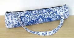 Indian Blue White Mandala Bags With Shoulder Strap Yoga Mat Carrier Yoga Bags US