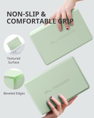 Trideer Yoga Block, Soft Non-Slip Surface Premium Foam Mint Green-2 Pack
