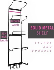 Metal Yoga Mat Hanger – Wall-Mounted Storage Rack with Hooks