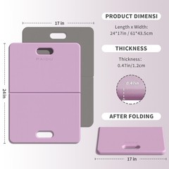 Yoga Knee Pad – 1 Inch Thick with Extra Cushioning, Purple + Warm Grey