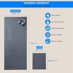 Shandali Hot Yoga Towel – Suede – 100 Microfiber Super Absorbent Bikram Yoga