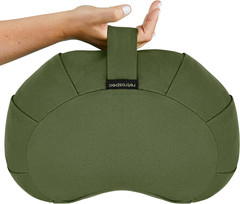 Zafu Meditation Cushion 17In Crescent Buckwheat Hull Yoga Pillow Cotton