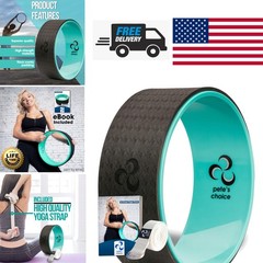 Stretching Yoga Wheel 12.6 Inch with Yoga Strap for Increased Flexibility