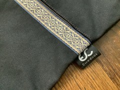 Ewedoos Yoga Mat Bag Canvas Sling Carrier with Pockets Black Embroidered Trim