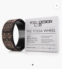 Yoga Wheel Cork Mandala Black| Eco Printed Extra Strength Padded Dharma. 
